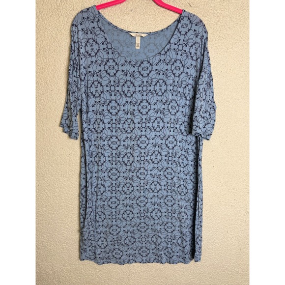 Soma Sleep Shirt Nightgown Womens XL Blue Floral Geometric 2 Pack Bundle Lounge - Picture 13 of 16